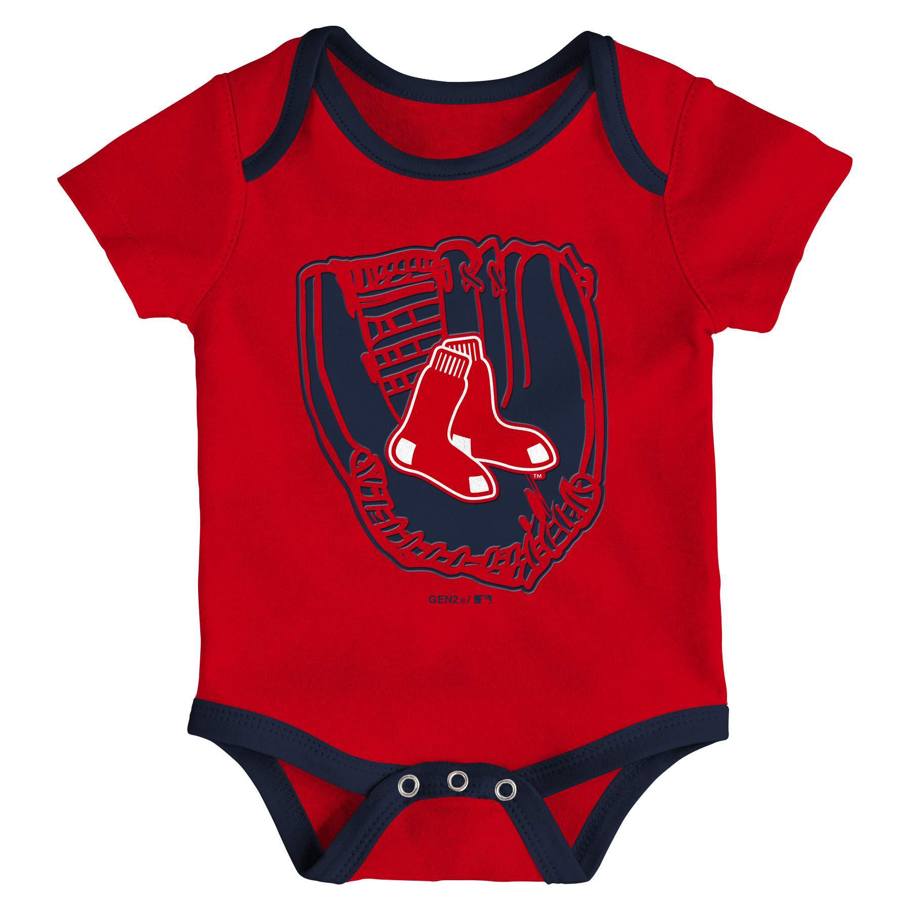Boston Red Sox Newborn & Infant 3 Piece Creeper Set Born A Fan 3-6M